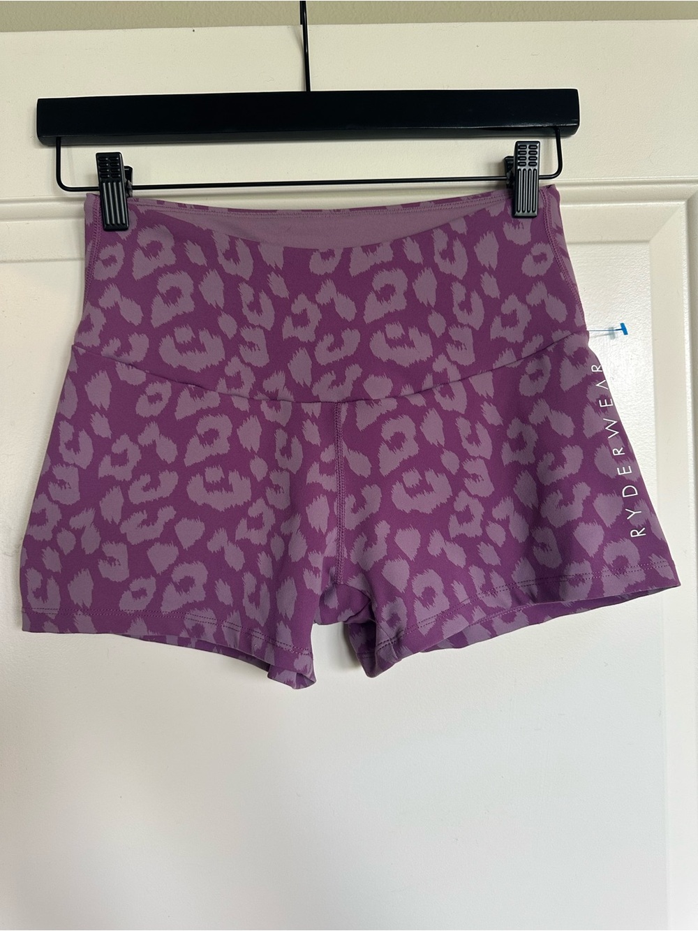 Ryderwear Scrunch Bum Shorts - Purple Leopard - High-Waist - Picture 2 of 8